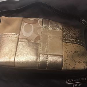 Coach Gold Leather/Suede patchwork Bag
